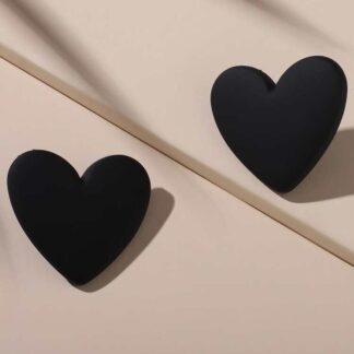 Mansh Heart Earrings Black