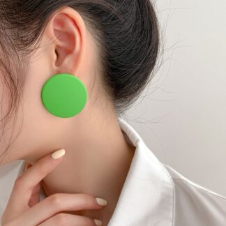 Mansh Round Earrings Green