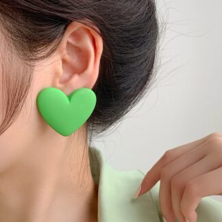 Mansh Heart Green Earrings