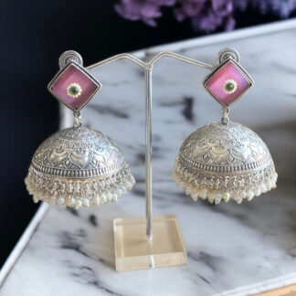 Mansh Black Jhumka Earrings
