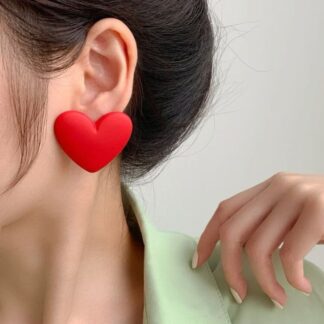Mansh Heart Red Earrings