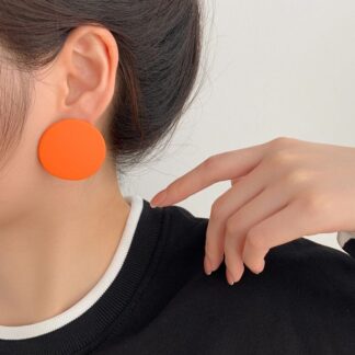 Mansh Round Earrings Orange