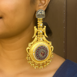 Mansh KASHMIRI EARRINGS in Brass