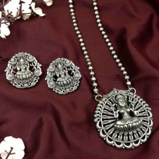Mansh Lakshmi & Ganesha Pendant Necklace Earring Set