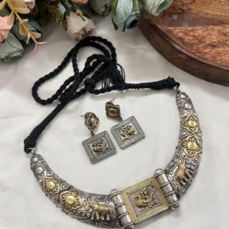Mansh Oxidized German Silver Dual Tone