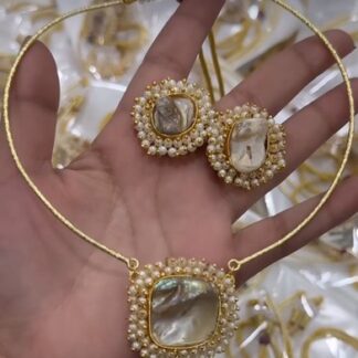 Mansh Baroque Pearl Handmade Brass Necklace Set